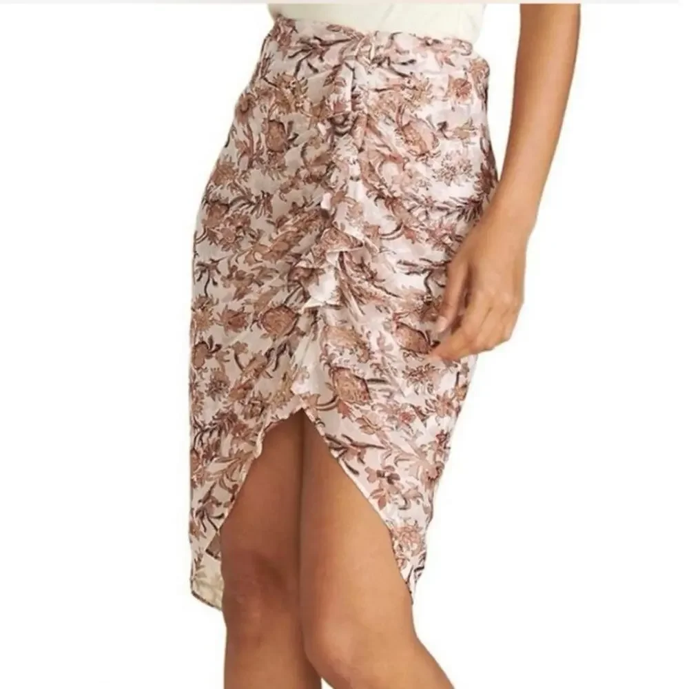 Veronica Beard hazel blush pink floral silk chiffon skirt Women’s size 0 - Picture 1 of 9